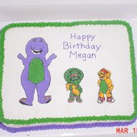 Barney Cake I was asked to make a barney cake and no one sells the barney pans anymore except for on the internet and I didn't have enough time. I...