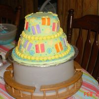 First Fondant Cake This is my first fondant cake. I made it for a youth group birthday party.