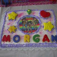 Bratz This cake was decorated for my daughter's birthday this weekend. She loves Bratz. Decorated with butter cream. Also added some cookies...