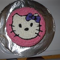Hello Kitty This was in addition to the other Hello Kitty for the neighbor's daughter. All decorated in butter cream.