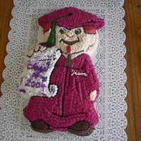 Graduation High School 2004 Graduation cake 2004 High School all butter cream. Eyes and tassel are green gel.