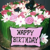 Birthday Cake This cake was for my mums birthday. Covered in fondant with chocolate butterflies.