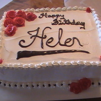 Birthday Cake This cake was hard to work with because its made with cool whip. The flowers are buttercream.