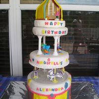 Jo-Jo' Circus hice este cake para 2 de mis nietas hace un ano atras. es todo defoundant.