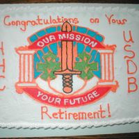 Hhc Usdb Military Police Crest This is a cake I did for a retirement. It turned out excellent. White and strawberry swirl cake with bc frosting.