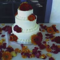 Gerber Daisy Wedding Cake This is just a very simple wedding cake. Bottom layer is a chocolate cake with a Bailey's chocolate silk mousse. Second layer is...