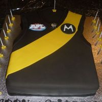 Aussie Rules Football Australian AFL foot ball jumper, the team colors are richmond. for a guys 21st birthday