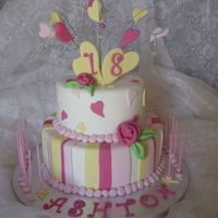 Ashton's 18Th Birthday 18th birthday cake for a girl who wanted PINK AND YELLOW WITH HEARTS. thanks for looking