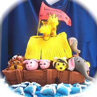 Arhans Ark A choc cake with fondant decorations!! To see more of my work pl visit my web site Swati http://sugarcraftindia.blogspot.com