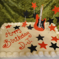 Guitar Fondant stars & guitar