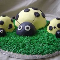 Ladybug Birthday This was my daughter's birthday cake. She obviously loves ladybugs. :) She applied the spots. My first try at mmf. Butter cake, apple...