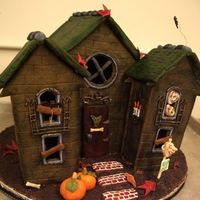 Horror House Flying bats, bloody skeletons, man's head, and other spooky little stuff.