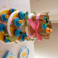 Duck And Frog In A Tub I made this cake and the cupcakes, for my sister-in-law's baby shower, based on various cakes already posted. The frog was added...