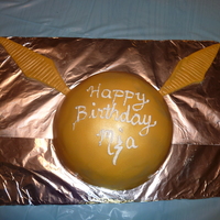 Golden Snitch Birthday Cake Golden Snitch birthday cake for my 9 year old who is finishing up the last book of the Harry Potter series. I wanted to add more details/...