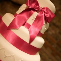 Pink Piped Wedding Cake I loved making this cake, it's lovely when you're asked for a design you're excited by and this was for my husbands oldest...