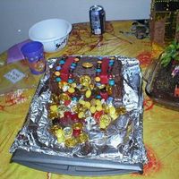Treasure Chest This was for my youngests 5th birthday, he had a pirate theme. Not the best picture, but it is a treasure chest with candy and loot...