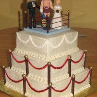 Wrestling Cake This is a cake I did for a couple where the groom was a semi pro wrestler. The cake is supposed to look the crowd ropes and the topper to...