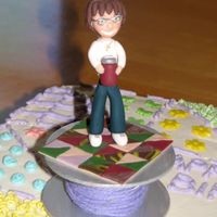 Quilt Cake Topper Cake topper for my aunt who is a quilter.