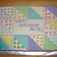 Quilt Inspired Birthday Cake This is a cake for my Aunt's 70th birthday. She is an avid quilter. Not as intricate as her actual quilts but was fun to do. Had a...