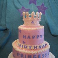 Princess Bethany 2-tier yellow cake with BC and MMF accents.