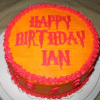 Ian's Harry Potter Cake Spice cake (what 8 year old requests spice cake?!?!) with BC frosting. Downloaded a Harry Potter font and made the entire top of the cake a...