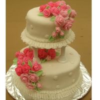 Class Wedding Cake My first (and so far only) wedding cake, made in the Wilton III class.