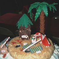 Love Shack My first non-class cake: The Love Shack. Made for a bachelorett party that had a beach theme. Butter cream ocean, raw-sugar sand....