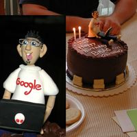 First 3D Figure My first attempt at a 3D figure. Please excuse the lack of decorations on the cake, but my nephew said he wanted a PLAIN cake. Absolutely...