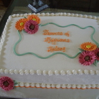 Bridal Shower Buttercream with gum paste gerber daisies
