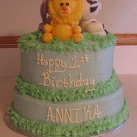 Jungle Birthday I did this cake for my daughters 1st birthday. I was a little disappointed with the animals, but it turned out pretty good. It was my first...