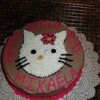 Hello Kitty The mom asked for a lemon cake with chocolate icing, go figure? It turned out well considering I had about 2 hours to bake and decorate!
