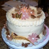 Happy Fall WASC cake, lemon curd filling, BC icing with fondant and gumpaste accents.