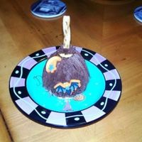 Wilton 2008 Yearbook Halloween Broom Mini Wondermold Cake This is from the 2008 Wilton Yearbook. Black and white mini wondermold cake. Iced with chocolate. I used the sugar accents that you can...