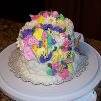 Course 2 This is the side view of my cake. Need much work on mybasketweave.