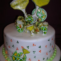 Margarita Cake Made my cake for my birthday this year: margarita mix and 1 shot of tequila in cake, lime curd fillding, lemon buttercream, lemon fondant (...