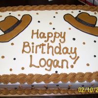 Cowboy Birthday 13x9 all buttercream. For a cowboy birthday party!