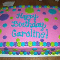 Polka Dot Birthday 13x9 all buttercream.