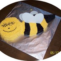 Bumble Bee Cake Attempted this cake for my son's teacher. I never did give it b/c the wings would not stay in place. They were Fondant (from a box)...