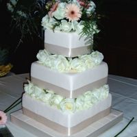Dummy Wedding Cake Did this cake for a bride, she wanted a dummy cake and a sheet cake for the kitchen. Ivory fondant with fresh roses. She supplied the...