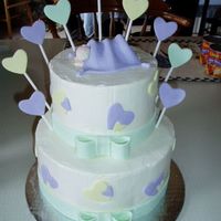 Baby Shower White Almond Sourcream cake (extender recipe), IMBC, and cheesecake flavoured pudding with fresh strawberries for the filling. Baby and...