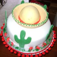 Fiesta Cake! Chocolate Sombrero Cake with Cacti!