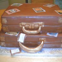 Luggage Cake Covered in fondant with edible images
