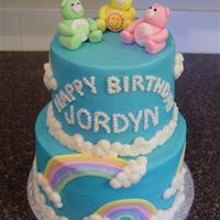 Care Bear Cake All buttercream with fondant bears