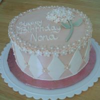 Nona's Birthday Cake Buttercream with fondant accents