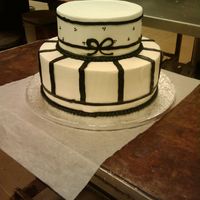 Small Wedding Cake 2 tier with black and white design
