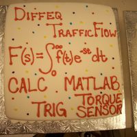 Fondant Covered "math" Cake 8" square fondant covered cake with a bunch of what i assume are math terms