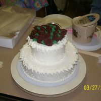 2-Tier Wedding Cake This cake was the last project in my cake decorating class. I wasn't thrilled with it, but it received a lot of compliments.