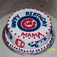 Cubs Cake This was a cake I did for a co-worker for her mom's birthday. She loved it.