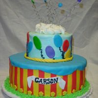 Circus Cake I got the idea off of here. I'm not sure who's it is, sorry, but thanks!!