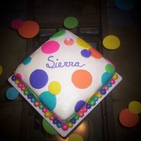 Polka Dot Birthday This was my daughter's 2nd birthday cake. It is a strawberry cake with buttercream icing, and MMF polka dots.